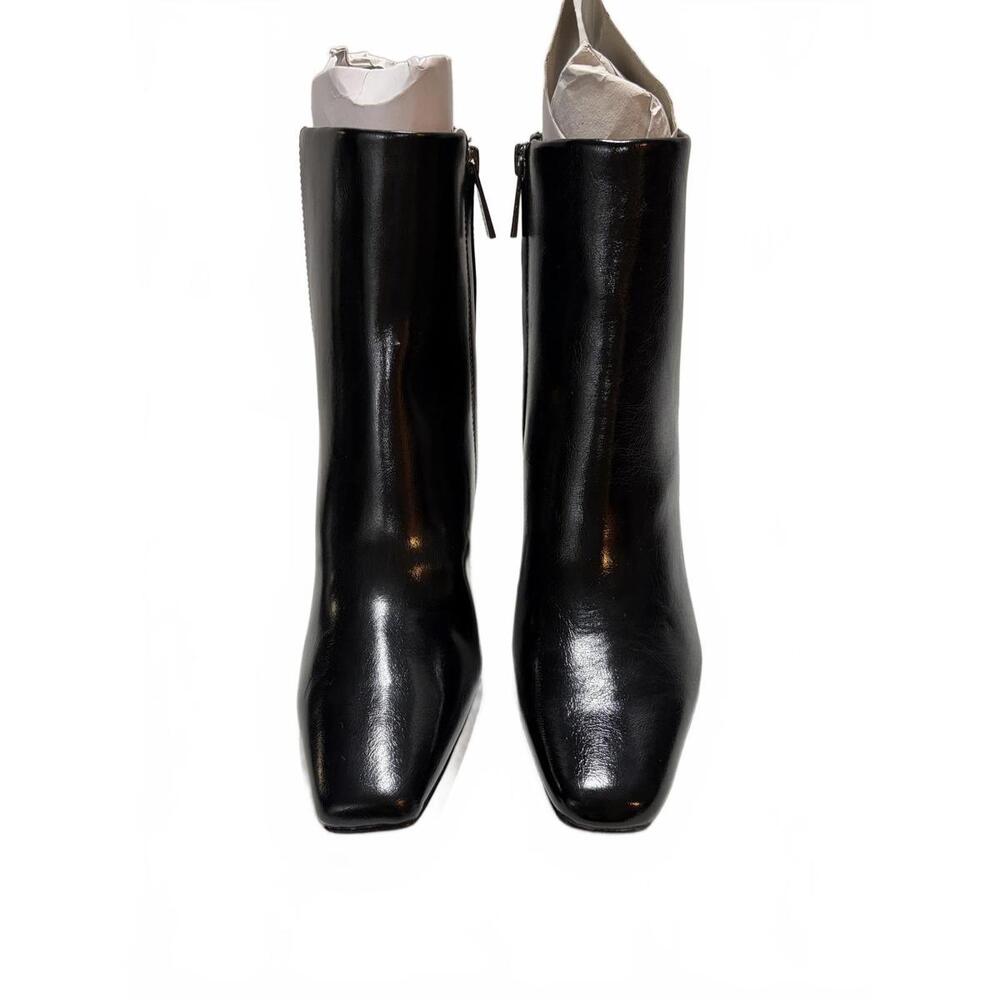 Anne Klein Black Leather Ankle Boots